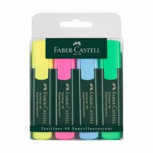 Комплект текст маркери Faber-Castell 1548 Скосен връх 1-5 mm 4 цвята