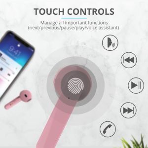 Слушалки TRUST Primo Touch Bluetooth Earphones Pink