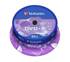 Медия Verbatim DVD+R AZO 4.7GB 16X MATT SILVER SURFACE (25 PACK)