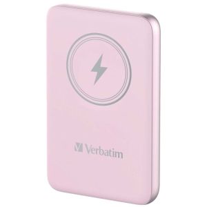Външна батерия Verbatim MCP-10PK Power Pack 10000 mAh with UBS-C® PD 20W / Magnetic Wireless Charging 15W Pink
